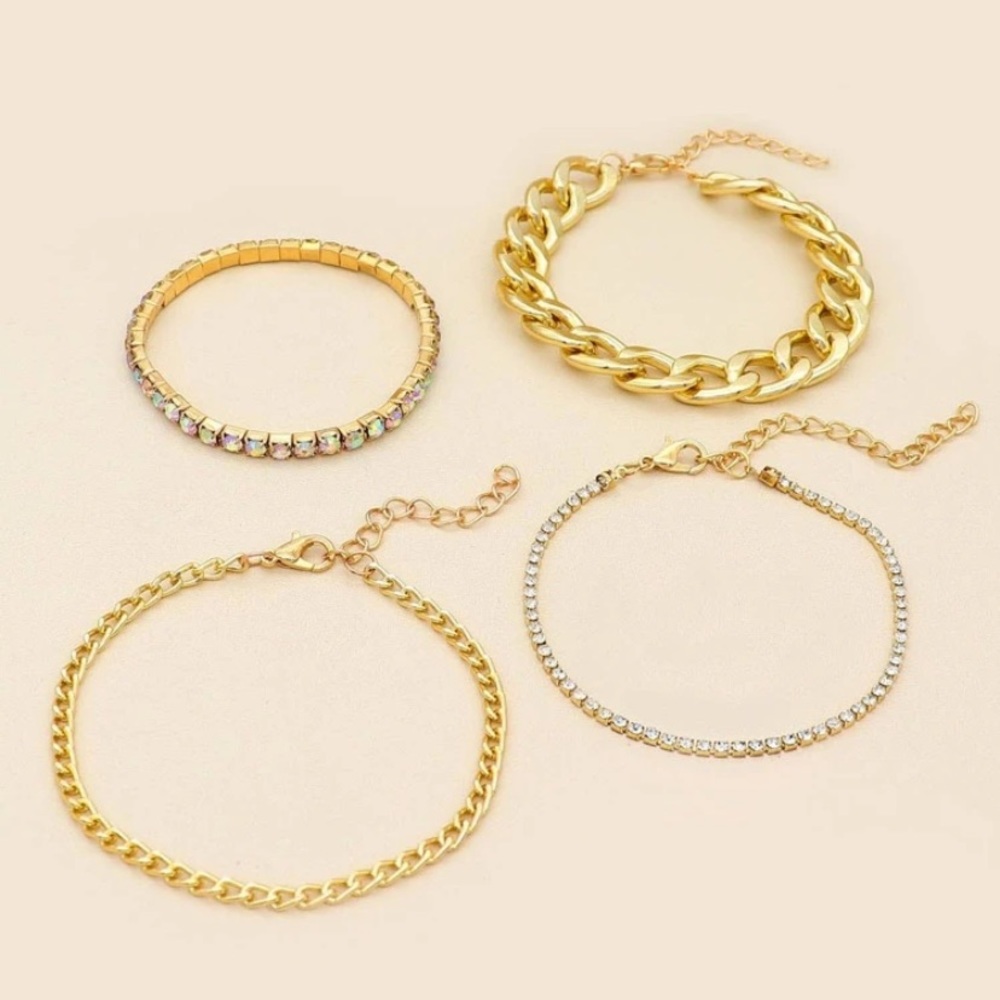 Chunky Gold Bracelet Set - Picture 3 of 3